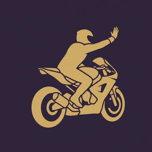 Rider hand signal for follow me