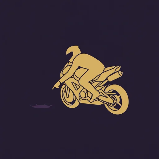 Rider hand signal pointing at a left-side road hazard